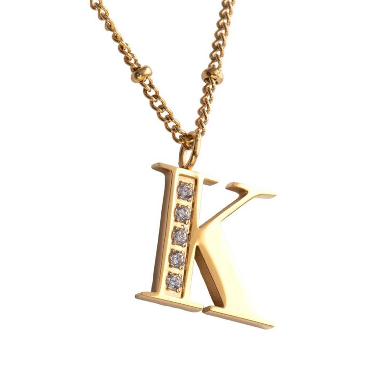 Collares Mujer Inicial Letras Baño Oro 18k Zirc... image number null