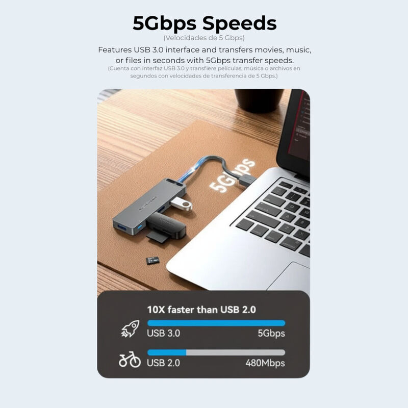 Adaptador USB 3.0 Hub 4 en 1 VENTION 50 cm Supe... image number null