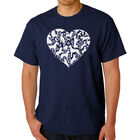 Camiseta Word Art Para Hombre - Coraz&oacute;n de Perro - Azul Marino