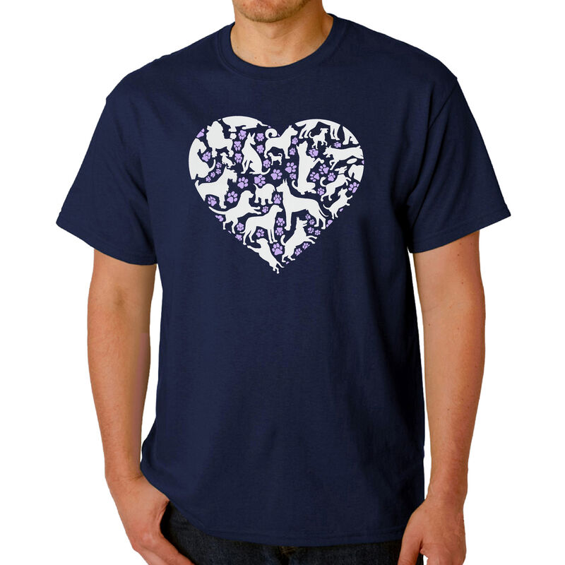 Camiseta Word Art Para Hombre - Coraz&oacute;n de Perr... image number null