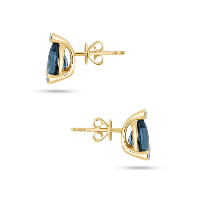 Aretes Oro Amarillo 10k Topacio London Blue | B... image number null
