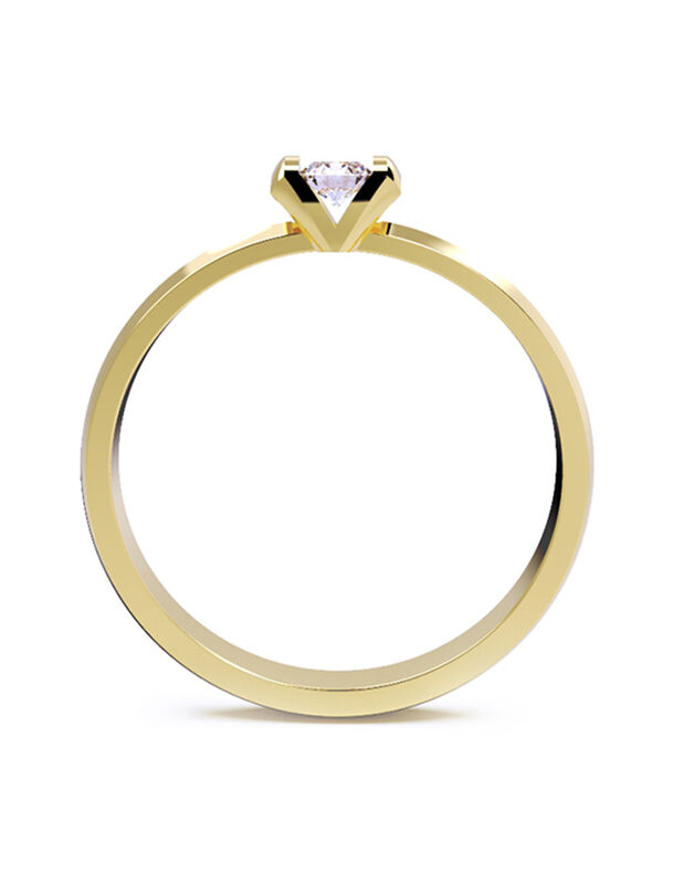 Anillo de Compromiso en Oro Amarillo 14K con Ci... image number null