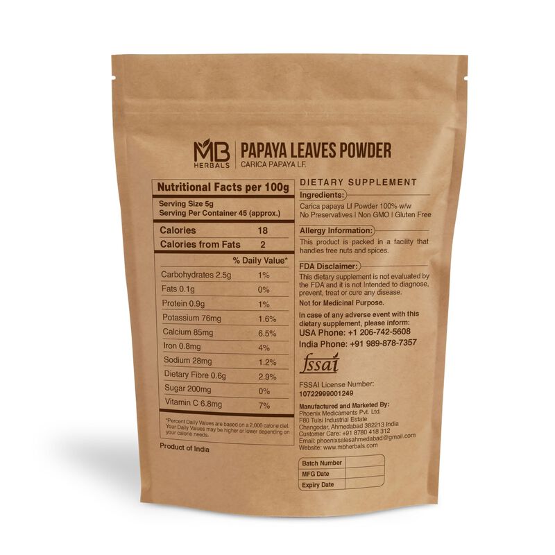 Polvo De Hoja De Papaya Mb Herbals 227 g 0,5 lb image number null