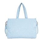 Bolsa Tote Grande Bordado De Monogramas Color Azul