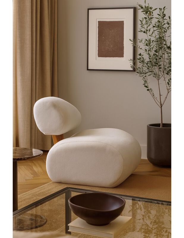 Sill&oacute;n Lizz Blanco, Respaldo Inclinado con Dise... image number null