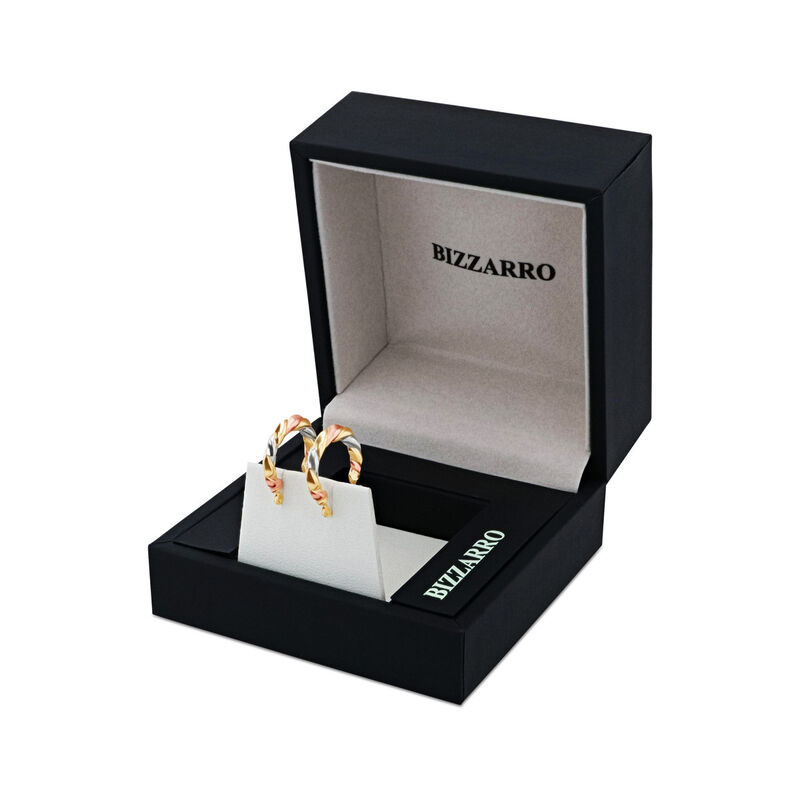 Arracadas De Oro Florentino 10K Brilloso (11 Mm... image number null