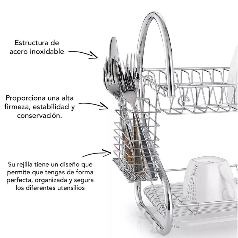 Escurridor de Platos Aquila 2 Niveles 16 Cromad... image number null