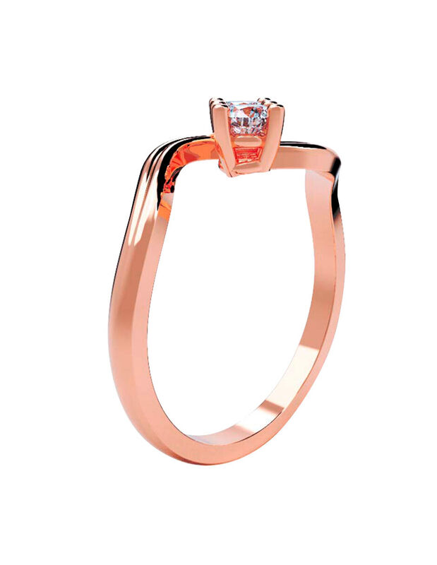 Anillo de Compromiso en Oro Rosa 10K con Circon... image number null