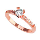 Anillo de Compromiso en Oro Rosa 10K con Circonia -  Talla:10.5/ M429-10R-CZ-105