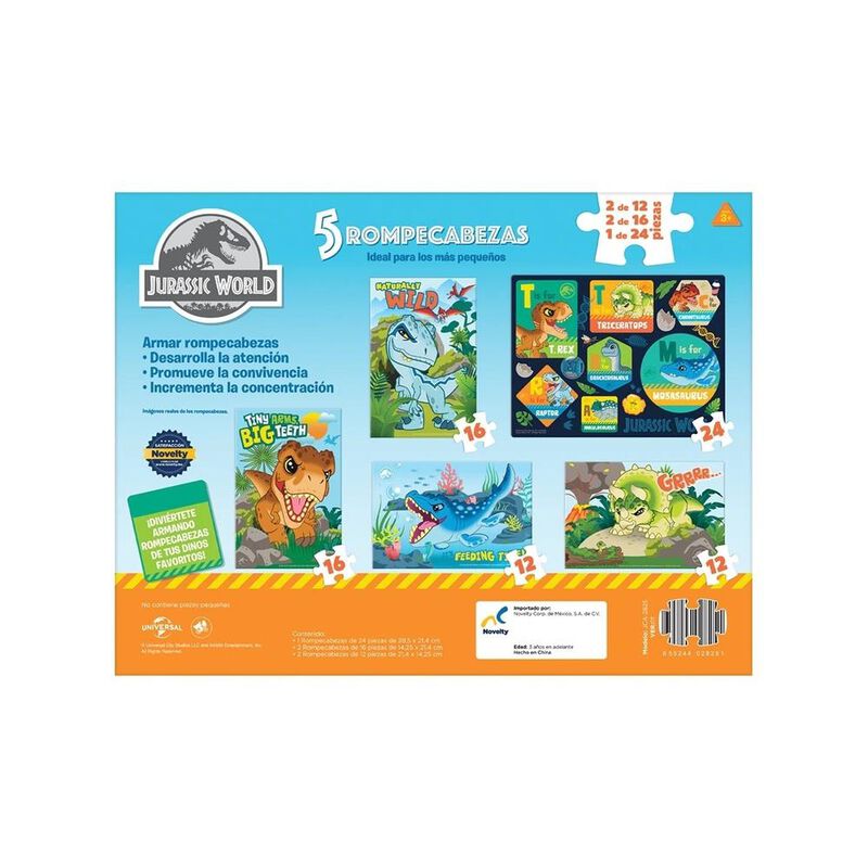 Rompecabezas Jurassic World 5 en 1 Caja de Made... image number null