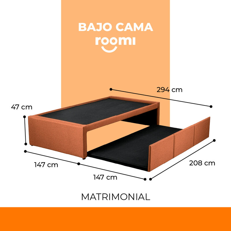 Cama Doble Roomi Resistente Y C&oacute;moda Matrimonia... image number null