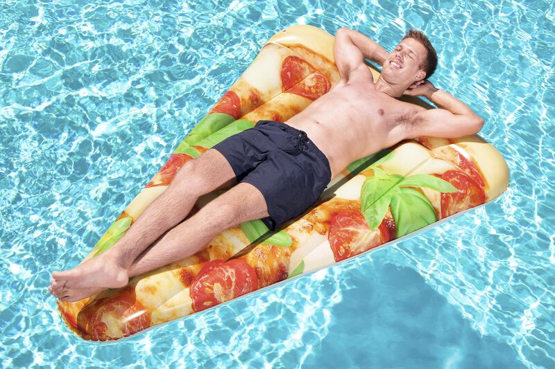 Cama inflable 1.88x1.30cm forma rebanada pizza image number null