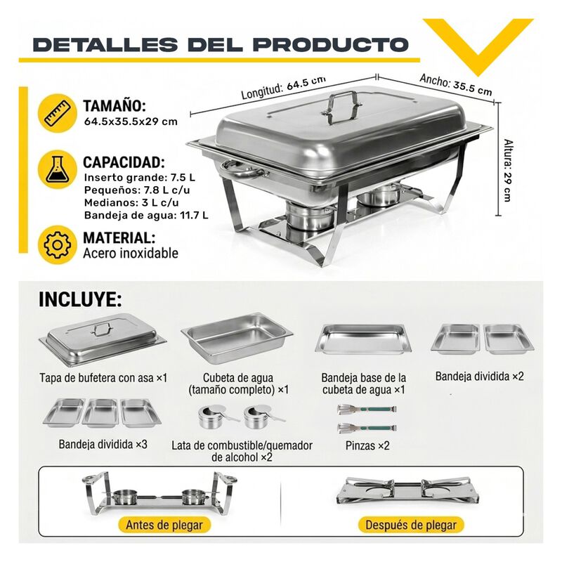 Bufetera Chafer 3 En 1 Acero Inoxidable 11l Cat... image number null