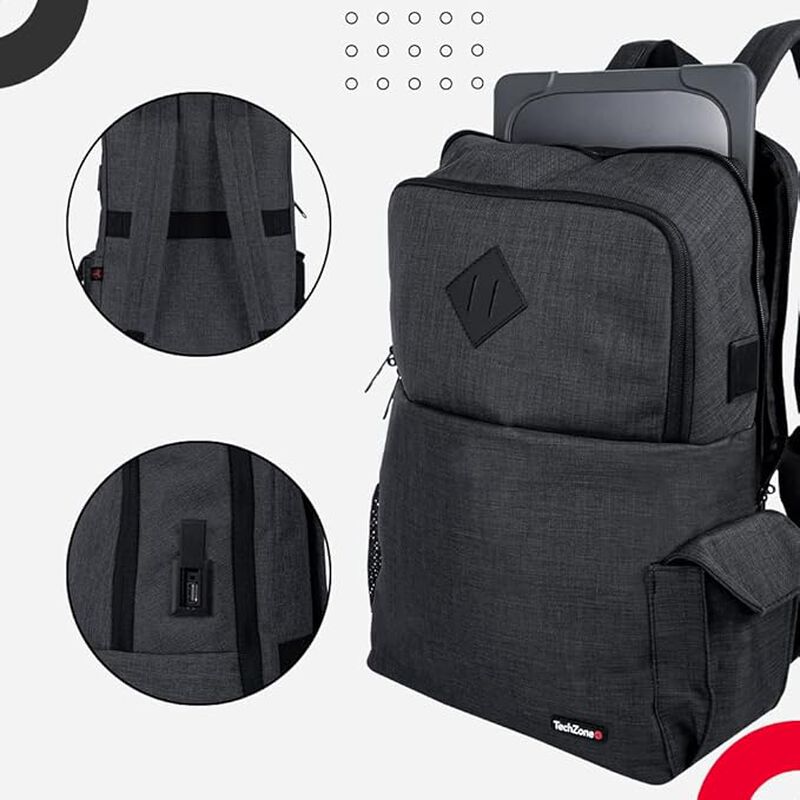 Mochila TechZone Gris Modelo True Porta Laptop ... image number null