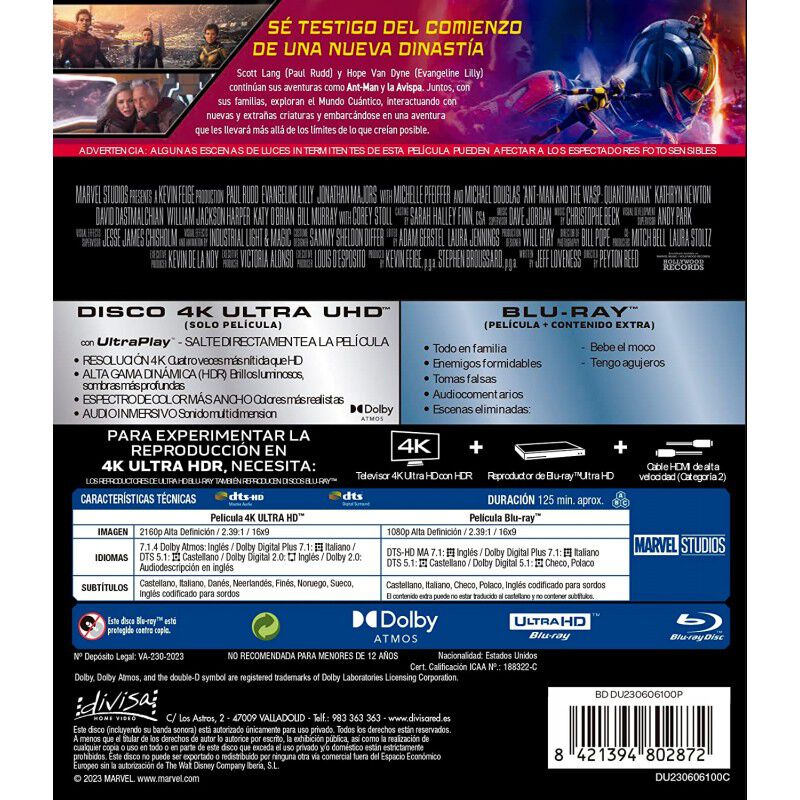 Ant-Man y La Avispa: Quantumania  (4K UHD + Blu... image number null