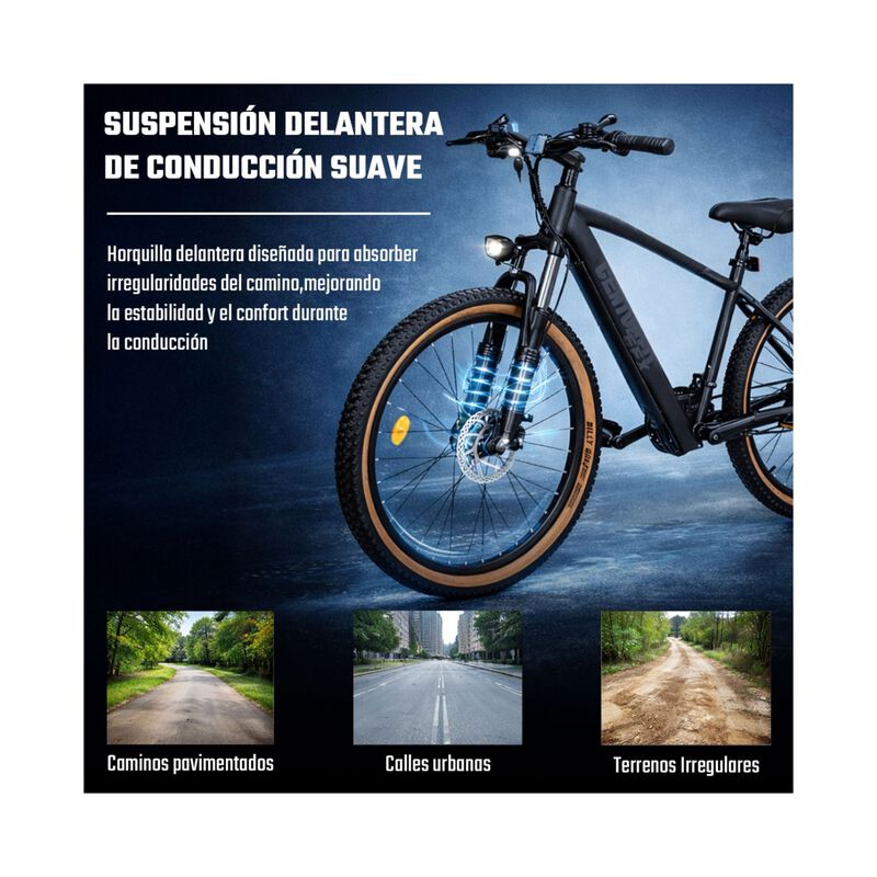 Bicicleta Electrica Urbana 35km/h 21 Vel R26 Au... image number null