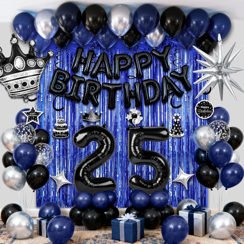 Set De Globos Rbyoo Para 25.&ordm; Cumplea&ntilde;os &ndash; Negr... image number null