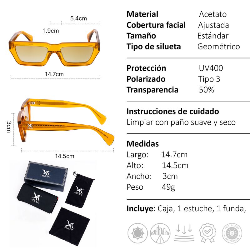 Lentes De Sol Xolek 103 Moda Acetato Polarizado image number null