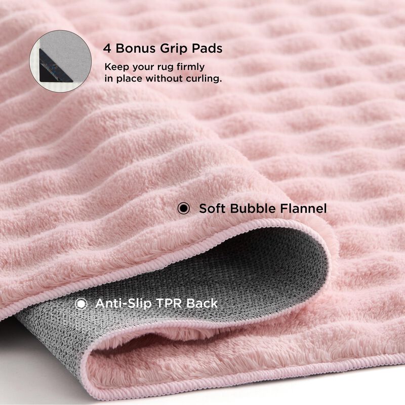Alfombra Burbuja Bedsure 5x7 Rosa Lavable A M&aacute;q... image number null