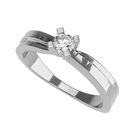 Anillo de Compromiso en Oro Blanco 14K con Circonia -  Talla:7/ FJ709-14W-CZ-7