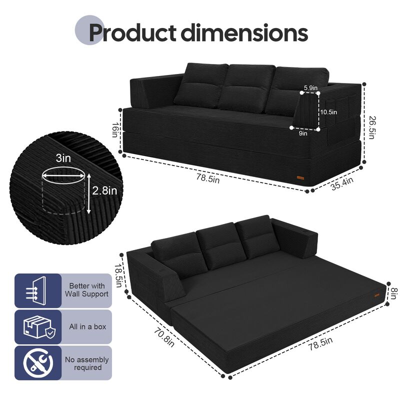 Sof&aacute; Cama Comax Fut&oacute;n Convertible Plegable image number null