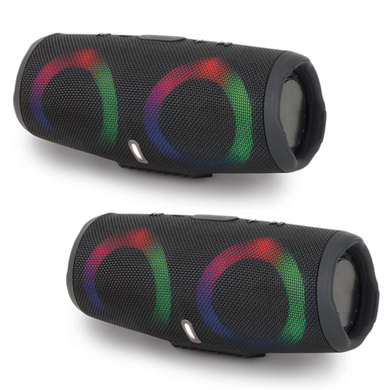 Kit 2 Bocinas Bluetooth Con Luz Led Misik Negro... image number null