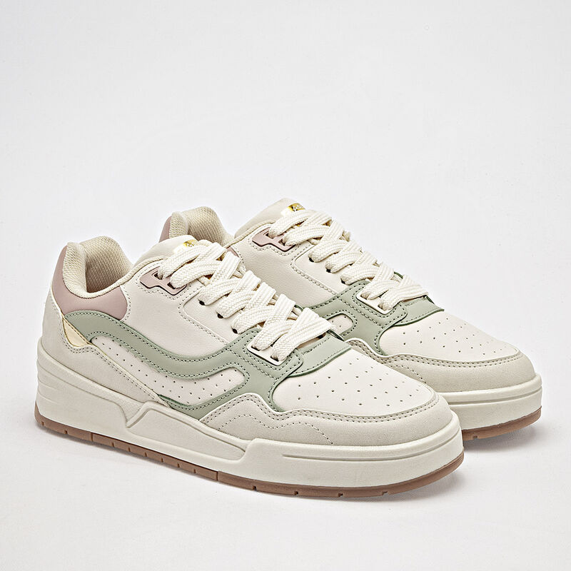 Clasben Tenis urbano para mujer. Late verde ros... image number null