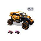 Carro El&eacute;ctrico Con Luces Led Bluetooth 3 Velocidades Y Modo Mecedora Ni&ntilde;os 3-7 A&ntilde;os Amarillo