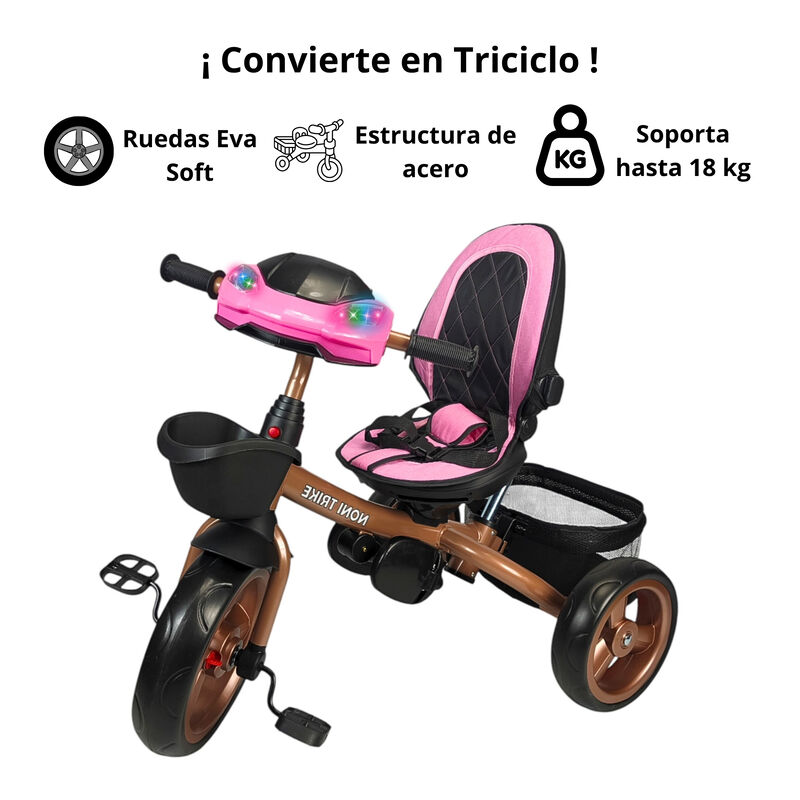 Triciclo Infantil Tipo Carriola con Bast&oacute;n Ajus... image number null