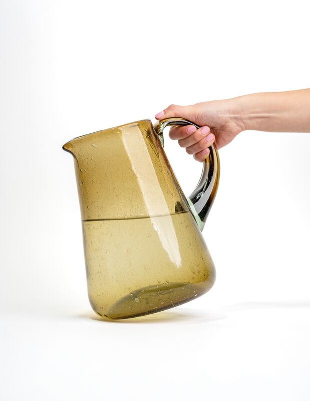 Jarra de Agua de Vidrio Soplado Verde Marea Baj... image number null