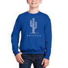Sudadera De Cuello Redondo Word Art Para Ni&ntilde;o - Ciudades de Arizona - Azul Rey