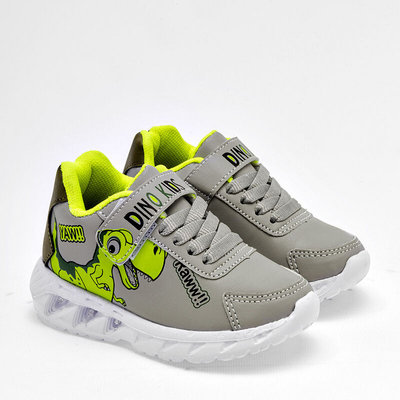 Celex Tenis urbano para ni&ntilde;o gris olivo, con lu... image number null