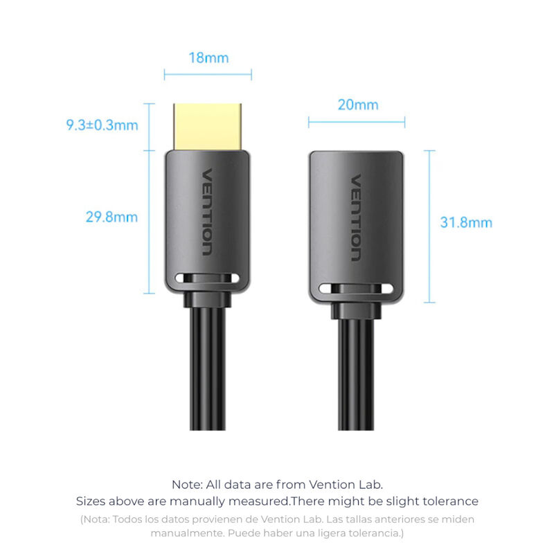 Cable Extensi&oacute;n HDMI VENTION AHCBI 3 Metro, 4K ... image number null