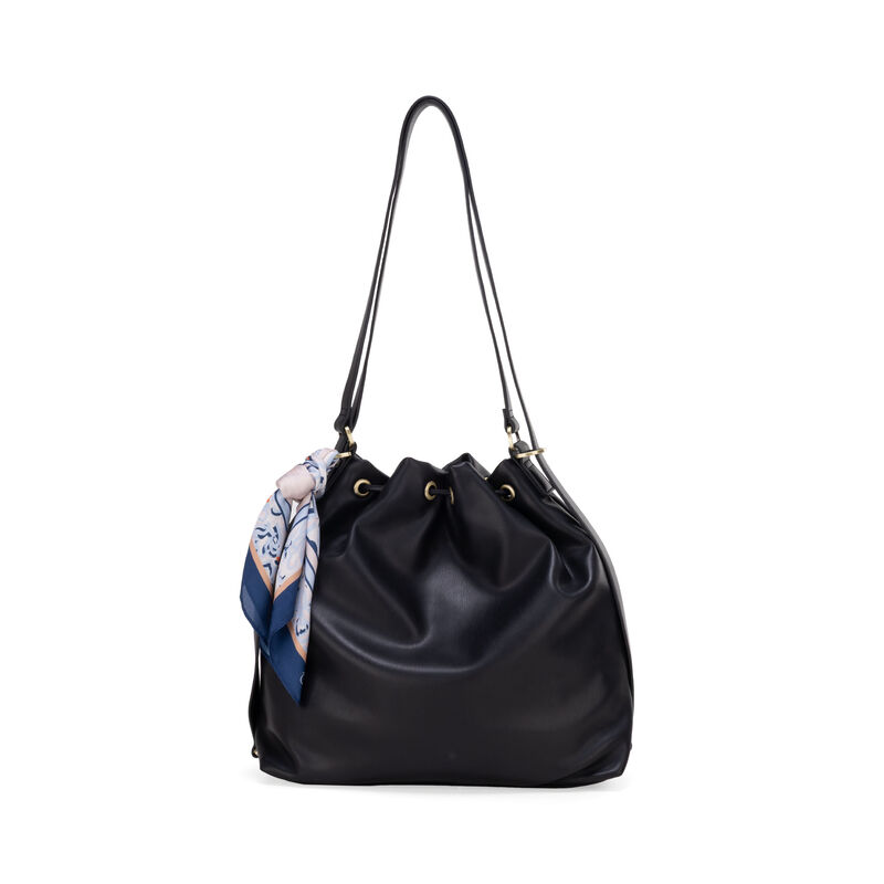 Bolsa Drawstring Mediano Con Mascada Color Negr... image number null