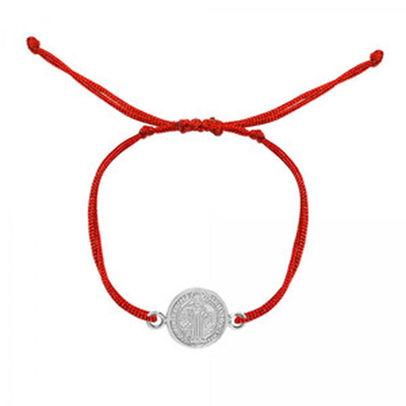 Pulsera ajustable de hilo con medalla San Benit... image number null