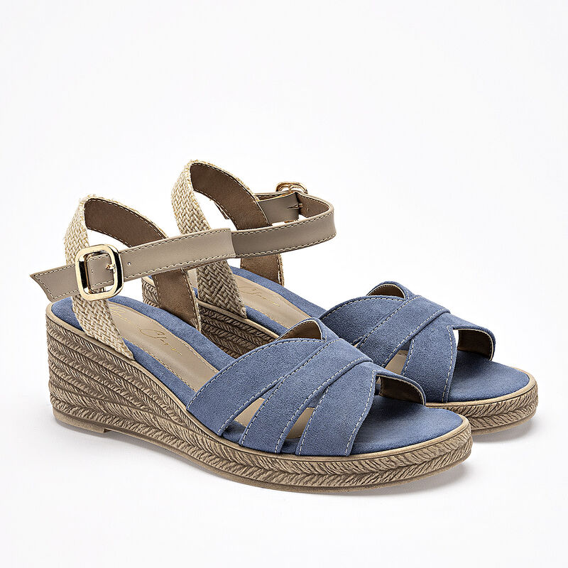 Been Class sandalia plataforma para mujer azul ... image number null