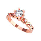 Anillo de Compromiso de 14K con Diamante de Laboratorio 0.20 CT F VS1 Talla 10 ORO ROSA 14K &ndash; / M1199-20-14R-LG-10