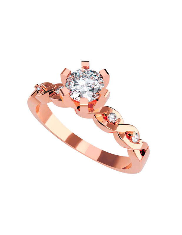 Anillo de Compromiso de 14K con Diamante de Lab... image number null