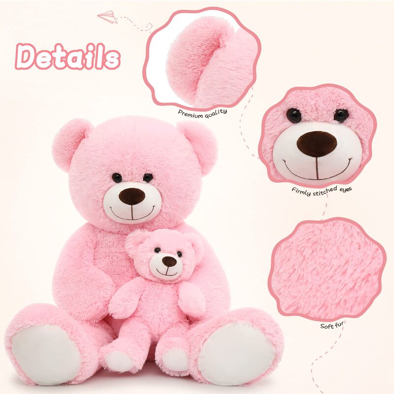 Oso De Peluche Morismos Giant, Rosa, 100 Cm, Co... image number null