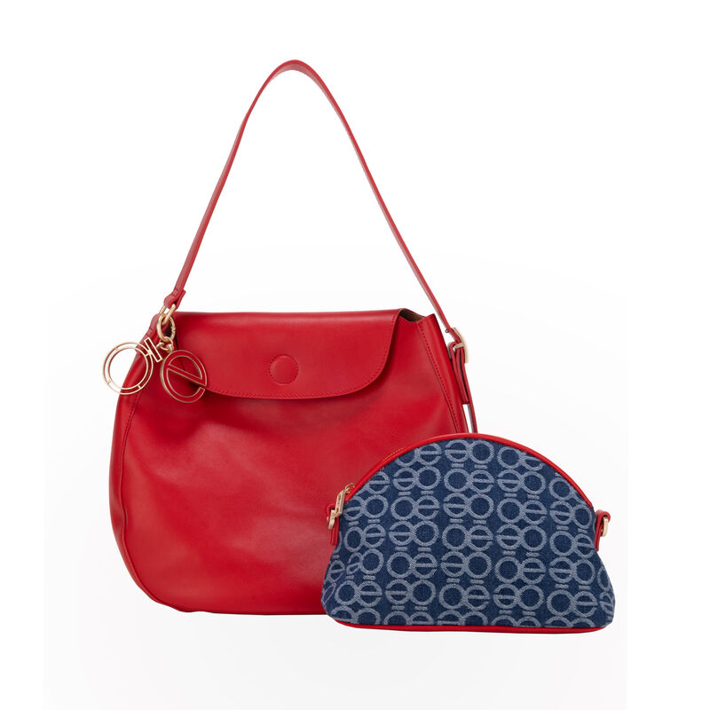 Bolsa Hobo Grande Con Charm Color Rojo image number null