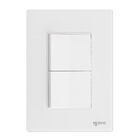 Placa Armada Cristal IGOTO CRIS1010-2010 con 2 apagadores sencillos de 1.5 módulos Color Blanco