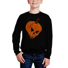Sudadera De Cuello Redondo Word Art Para Ni&ntilde;o - Calabaza Malvada - Granate