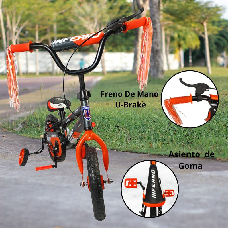 Bicicleta Infantil Rodada 12 Con Ruedas De Apoy... image number null
