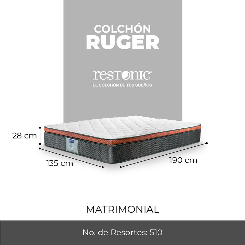 Colchón Matrimonial Restonic Ruger Tecnología M... image number null