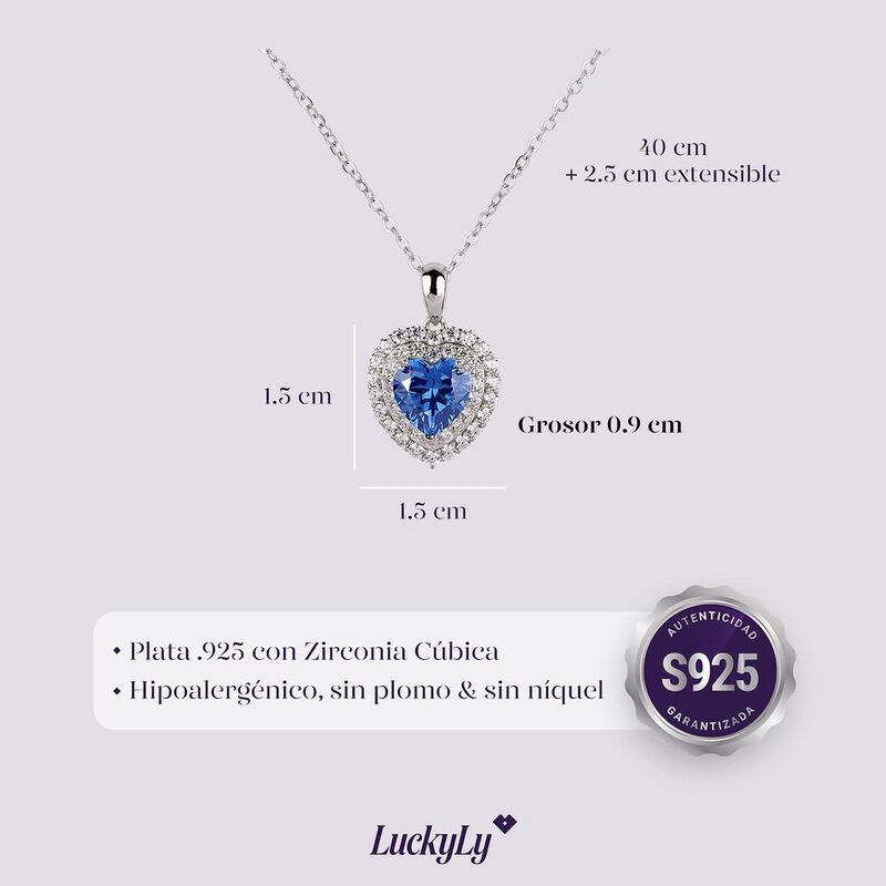 Collar Zaria LuckyLy Plata .925 con Zirconia C&uacute;... image number null