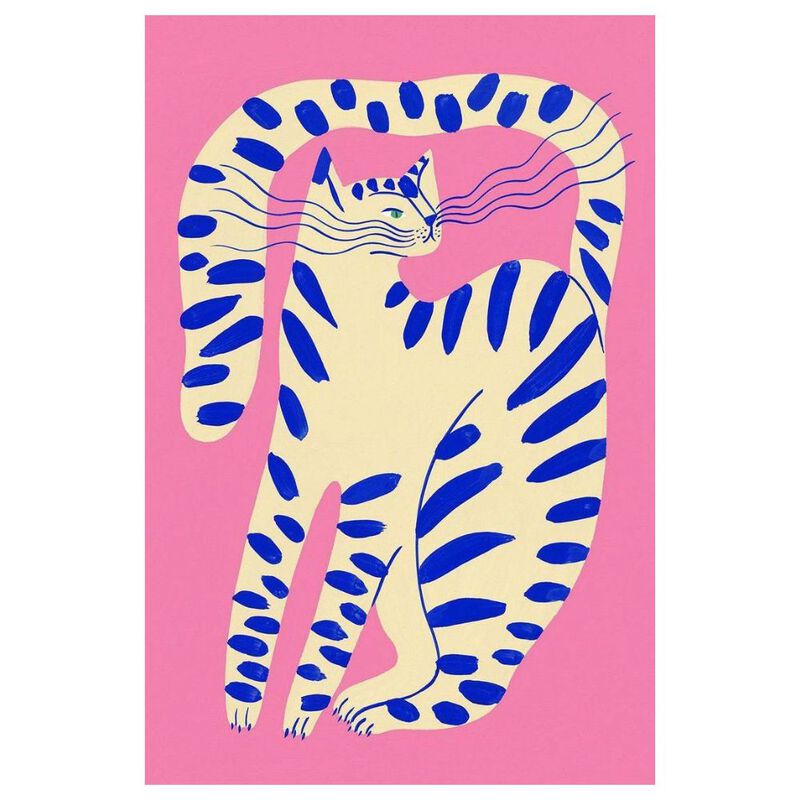 Cuadro Decorativo Impreso 20x30cm Gato Azul image number null