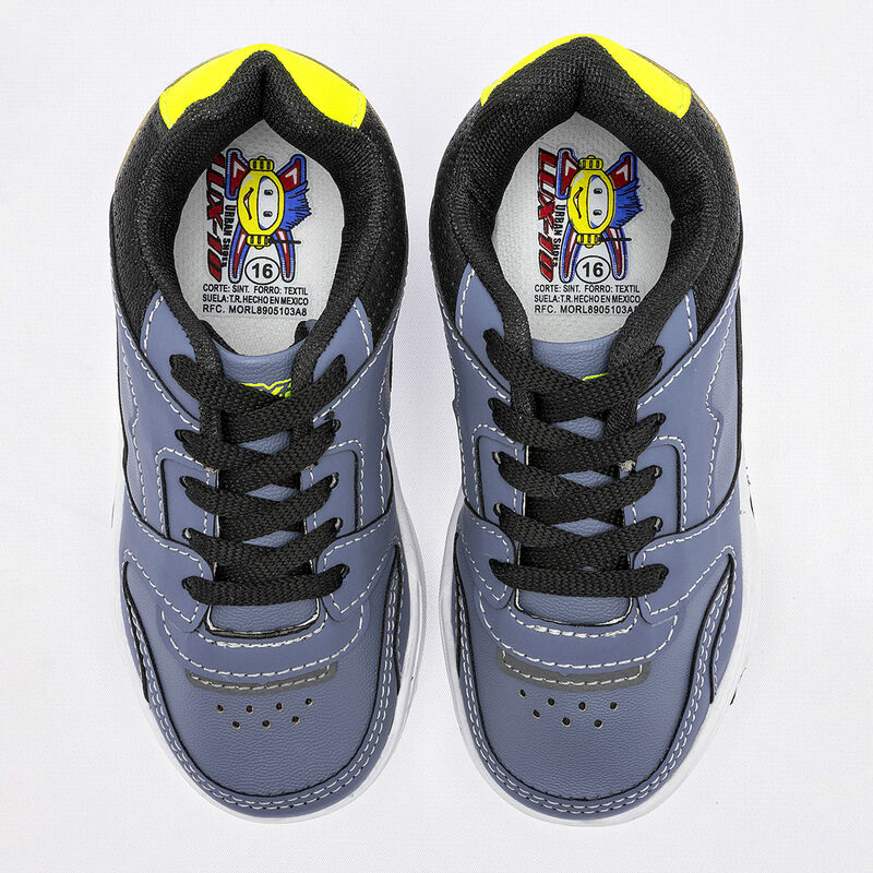 Lux-10 Tenis urbano para ni&ntilde;o. Azul negro amari... image number null