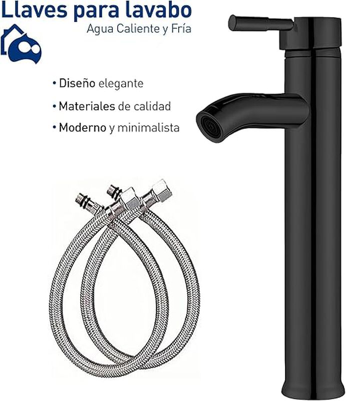 Grifo Monomando para Lavabo de Baño Negro image number null