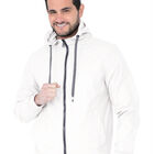 Chamarra Hombre Casual Premium Lisa Con Gorro Blanco Roosevelt C374