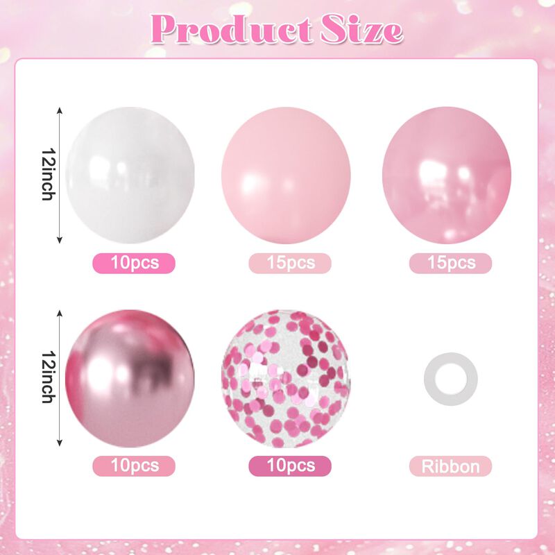 Globos Joyfloat 60 Piezas 30 cm Rosa Y Blanco image number null